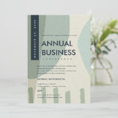 MODERNE ABSTRACTE KUNST AQUA BLUE CONFERENCE EVENT KAART (Staand voorkant)