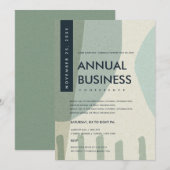 MODERNE ABSTRACTE KUNST AQUA BLUE CONFERENCE EVENT KAART (Voorkant / Achterkant)