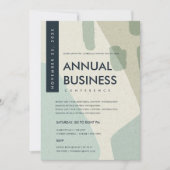 MODERNE ABSTRACTE KUNST AQUA BLUE CONFERENCE EVENT KAART (Voorkant)