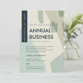 MODERNE ABSTRACTE KUNST AQUA BLUE CONFERENCE EVENT KAART (Staand voorkant)