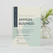 MODERNE ABSTRACTE KUNST AQUA BLUE CONFERENCE EVENT KAART (Staand voorkant)