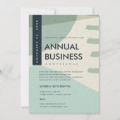 MODERNE ABSTRACTE KUNST AQUA BLUE CONFERENCE EVENT KAART (Voorkant)