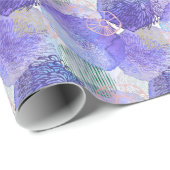 Moderne abstracte kunst blauw en paars cadeaupapier (Rol Hoek)