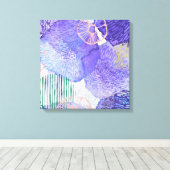 Moderne abstracte kunst blauw en paars canvas afdruk (Insitu (Houten vloer))