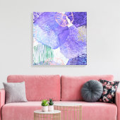 Moderne abstracte kunst blauw en paars canvas afdruk (Insitu (Woonkamer))