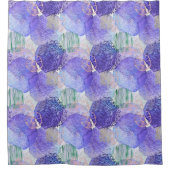 Moderne abstracte kunst blauw en paars douchegordijn (Voorkant)