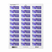 Moderne abstracte kunst blauw en paars etiket (Full Sheet)