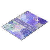 Moderne abstracte kunst blauw en paars notitieboek (Linkerzijde)