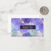 Moderne abstracte kunst blauw en paars notitiekaartje (Voorkant / Achterkant in situ)