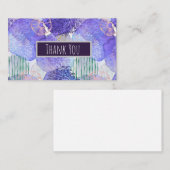 Moderne abstracte kunst blauw en paars notitiekaartje (Voorkant / Achterkant)