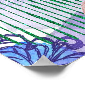 Moderne abstracte kunst blauw en paars poster (Hoek)