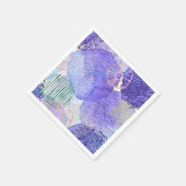 Moderne abstracte kunst blauw en paars servet (Hoek)