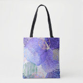 Moderne abstracte kunst blauw en paars tote bag (Voorkant)
