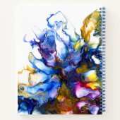 Moderne abstracte kunst blauw notitieboek (Achterkant)