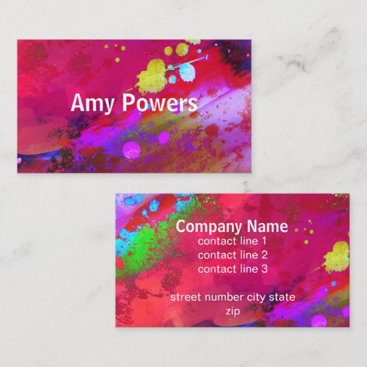 Moderne abstracte kunst Bold Artistiek Kleurrijk Visitekaartje (Voorkant / Achterkant)