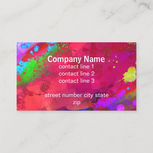 Moderne abstracte kunst Bold Artistiek Kleurrijk Visitekaartje (Achterkant)