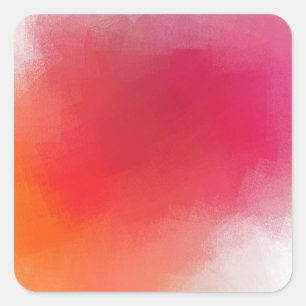 Moderne Abstracte Kunst Custom Roze Rood Sinaasapp Vierkante Sticker