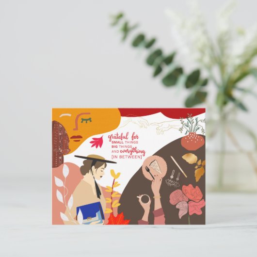 Moderne Abstracte kunst dankbaarheid Quote Thanksg Briefkaart (Staand voorkant)