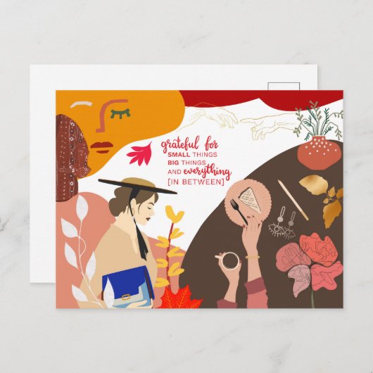 Moderne Abstracte kunst dankbaarheid Quote Thanksg Briefkaart (Voorkant / Achterkant)