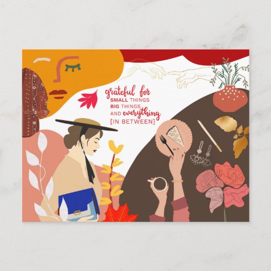 Moderne Abstracte kunst dankbaarheid Quote Thanksg Briefkaart (Voorkant)