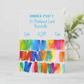 Moderne abstracte kunst Dinner Party Kaart (Staand voorkant)