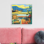 Moderne Abstracte kunst: een reis door kleuren Canvas Afdruk (Insitu (Woonkamer))