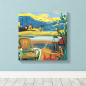 Moderne Abstracte kunst: een reis door kleuren Canvas Afdruk (Insitu (Houten vloer))