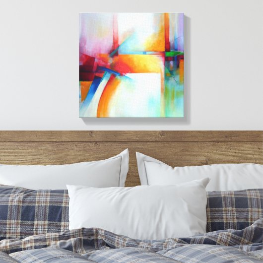 Moderne Abstracte kunst Elegant acryl schilderij Canvas Afdruk (Insitu (Slaapkamer))