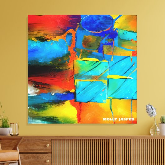 Moderne Abstracte kunst elegant geometrisch Canvas Afdruk (Insitu (Woonkamer))