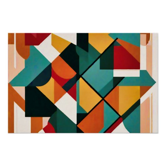 Moderne Abstracte kunst elegant geometrisch Perfect Poster (Voorkant)