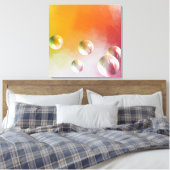 Moderne Abstracte kunst Elegant Rood Geel Groen Ro Canvas Afdruk (Insitu (Slaapkamer))