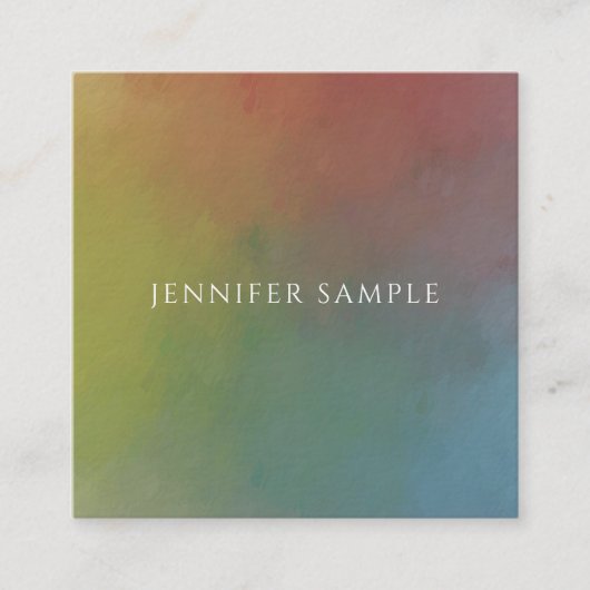 Moderne Abstracte kunst Elegante professionele Sja Vierkante Visitekaartje (Voorkant)