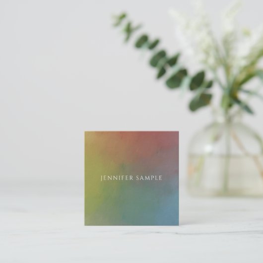 Moderne Abstracte kunst Elegante professionele Sja Vierkante Visitekaartje (Staand voorkant)