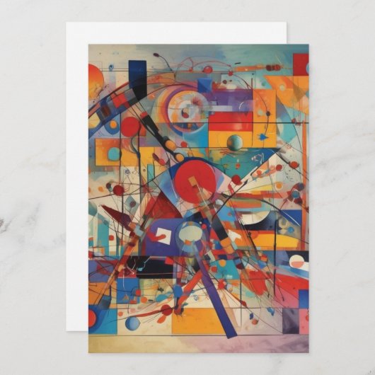 Moderne Abstracte Kunst Feestdagenkaart (Voorkant / Achterkant)