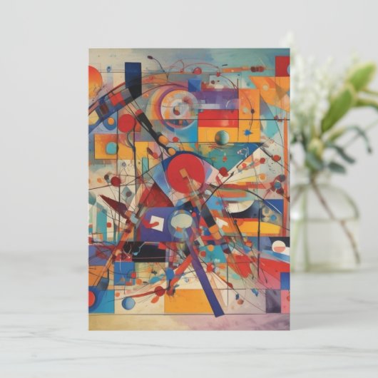 Moderne Abstracte Kunst Feestdagenkaart (Staand voorkant)
