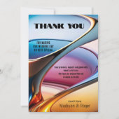 Moderne Abstracte Kunst Foto Bruiloft Bedankkaart (Voorkant)