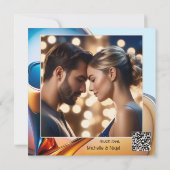 Moderne Abstracte Kunst Foto Bruiloft Kaart (Achterkant)