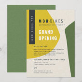 Moderne Abstracte Kunst Geel Groen Grand Opening Kaart (Voorkant / Achterkant)
