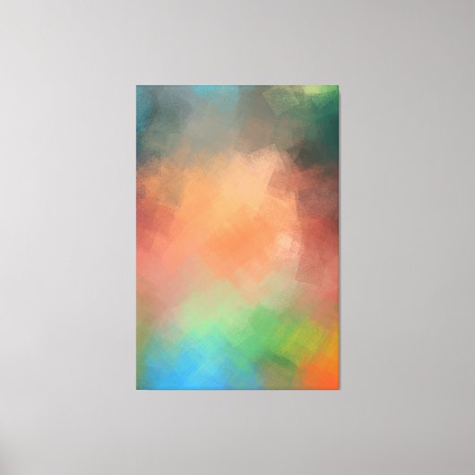 Moderne Abstracte Kunst Geel Rood Blauw Groen Kleu Canvas Afdruk (Voorkant)