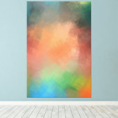 Moderne Abstracte Kunst Geel Rood Blauw Groen Kleu Canvas Afdruk (Insitu (Houten vloer))