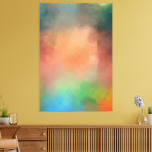 Moderne Abstracte Kunst Geel Rood Blauw Groen Kleu Canvas Afdruk (Insitu (Woonkamer))
