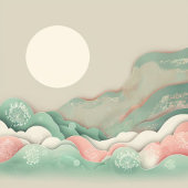 Moderne Abstracte kunst: Gentle Pastels & Japandi  Perfect Poster