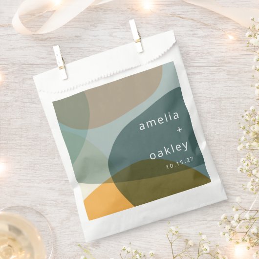 Moderne Abstracte Kunst Groene Sage Blauwgroen Aan Bedankzakje (Geknipt)