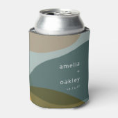 Moderne Abstracte Kunst Groene Sage Blauwgroen Aan Blikjeskoeler (Blikje Voorkant)
