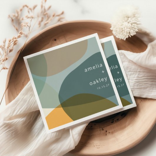 Moderne Abstracte Kunst Groene Sage Blauwgroen Aan Servet