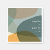 Moderne Abstracte Kunst Groene Sage Blauwgroen Aan Servet (Voorkant)