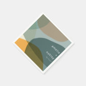 Moderne Abstracte Kunst Groene Sage Blauwgroen Aan Servet (Hoek)