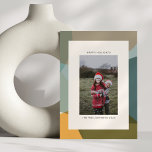 Moderne Abstracte Kunst Groene Sage Blauwgroen Fot Feestdagenkaart<br><div class="desc">Moderne Abstracte Kunst Vormen Sage Blauwgroen Unieke Custom Foto Kerstmis Vakantie Kaart</div>