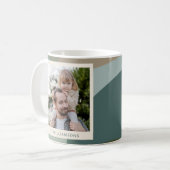 Moderne Abstracte Kunst Groene Sage Blauwgroen Fot Koffiemok (Voorkant links)