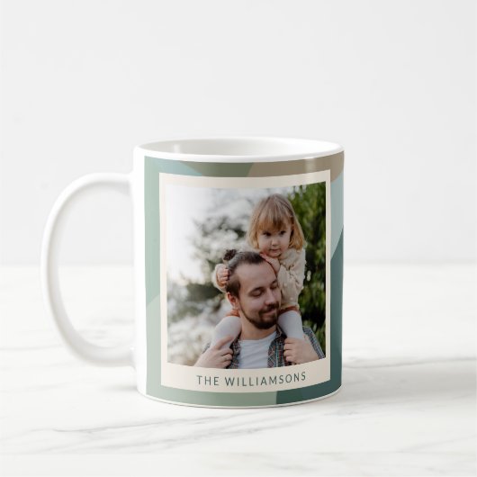 Moderne Abstracte Kunst Groene Sage Blauwgroen Fot Koffiemok (Links)